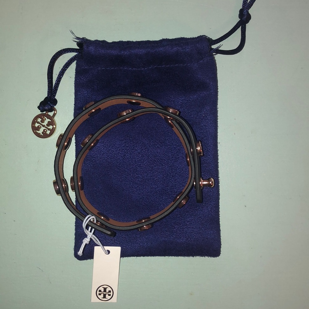 Tory Burch Double Wrap Leather Bracelet